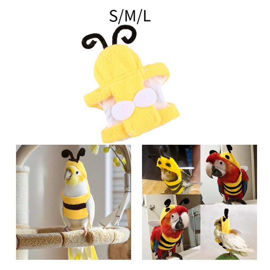 Small Animals Apparel Bird Costume Bee Shaped Cute Flying Suit Reusable Bird
