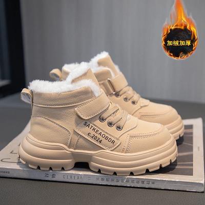 Winter Kinderstiefel Jungen Mädchen Plateauschuhe Mode Korea Stil Kinder Freizeit Sneaker Warmes Fell Mädchen Stiefeletten 4 Bis 12 Jahre