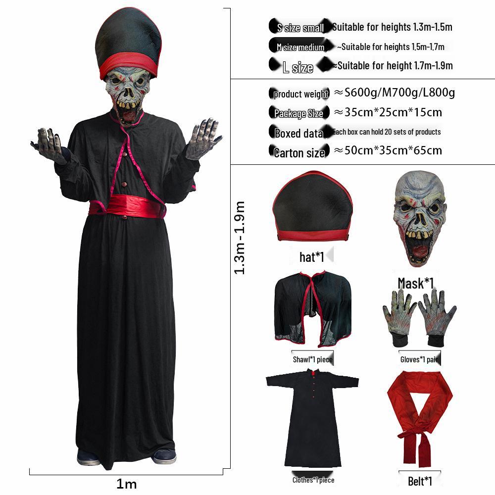 Burnt Zombie Costume Set: Halloween Masquerade Party and Haunted House Props