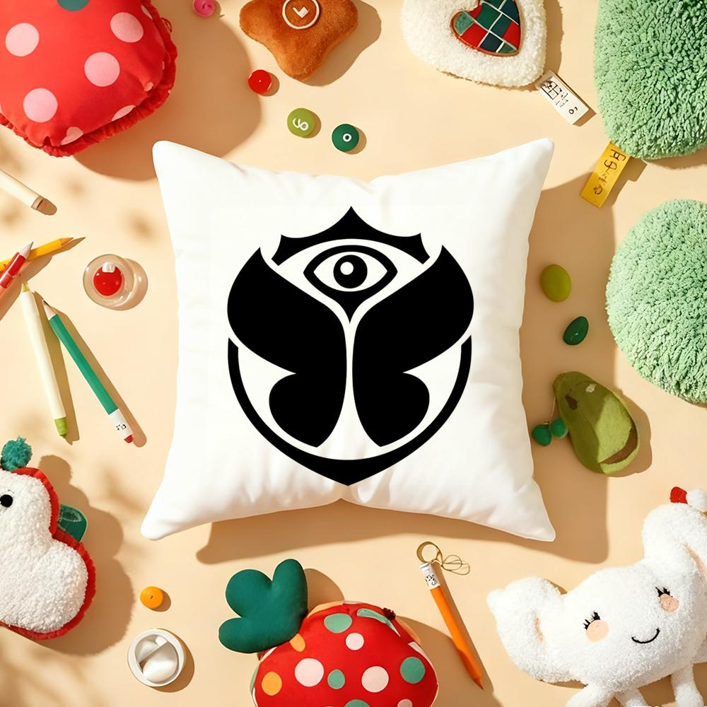 TOMORROWLAND Music Festival Cushion Cover Plush Fabric Soft Double-Sided Printed Sofa Warm Winter Home Child Gift Pillow Case