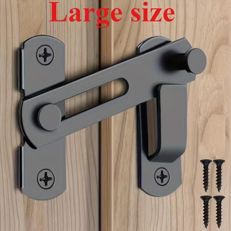 

1pc Stainless Steel Barn Door Lock - 180° Flip Sliding Latch with 2 Keys, Anti-Theft Security for Garage, Bathroom, Easy Install 2.75 inch срібний