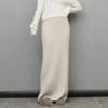 Temperament: Women's High-End Ribbed Knit Midi Pencil Skirt