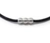 Sports Necklace Erg WAVE x M 49cm and For Table Smartphone Neck Shoulder and More (Black Silver) Men's Women's - Baseball, Tennis, Golf, Marathon,