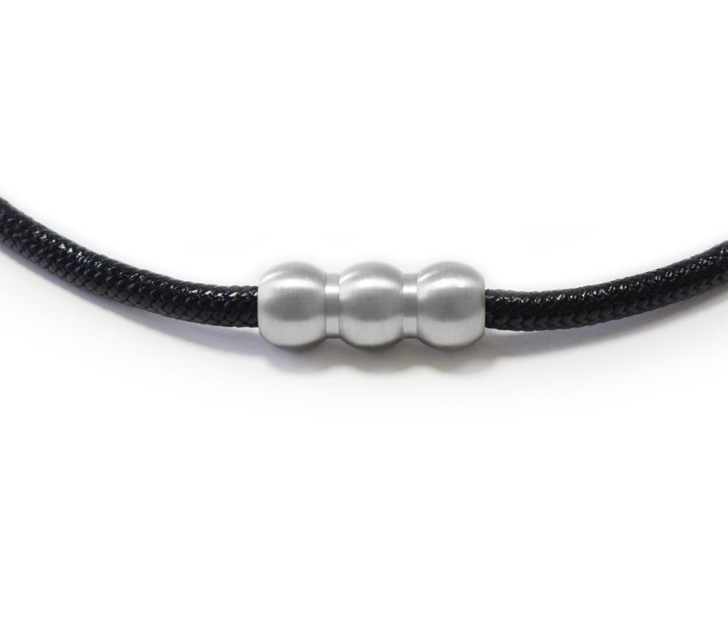 Sports Necklace Erg WAVE x M 49cm and For Table Smartphone Neck Shoulder and More (Black Silver) Men's Women's - Baseball, Tennis, Golf, Marathon,