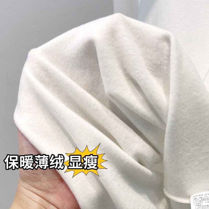 A thin velvet warm small stand-up collar bottoming shirt for women's autumn and winter simple slim and thin long-sleeved shirt