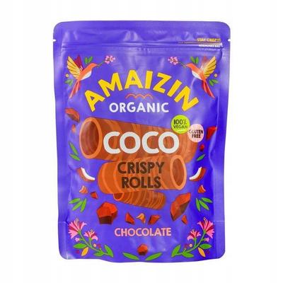 ROLLSY - CRISPY COCONUT-CHOCOLATE ROLLS, GLUTEN-FREE, ORGANIC, 140 G - AM