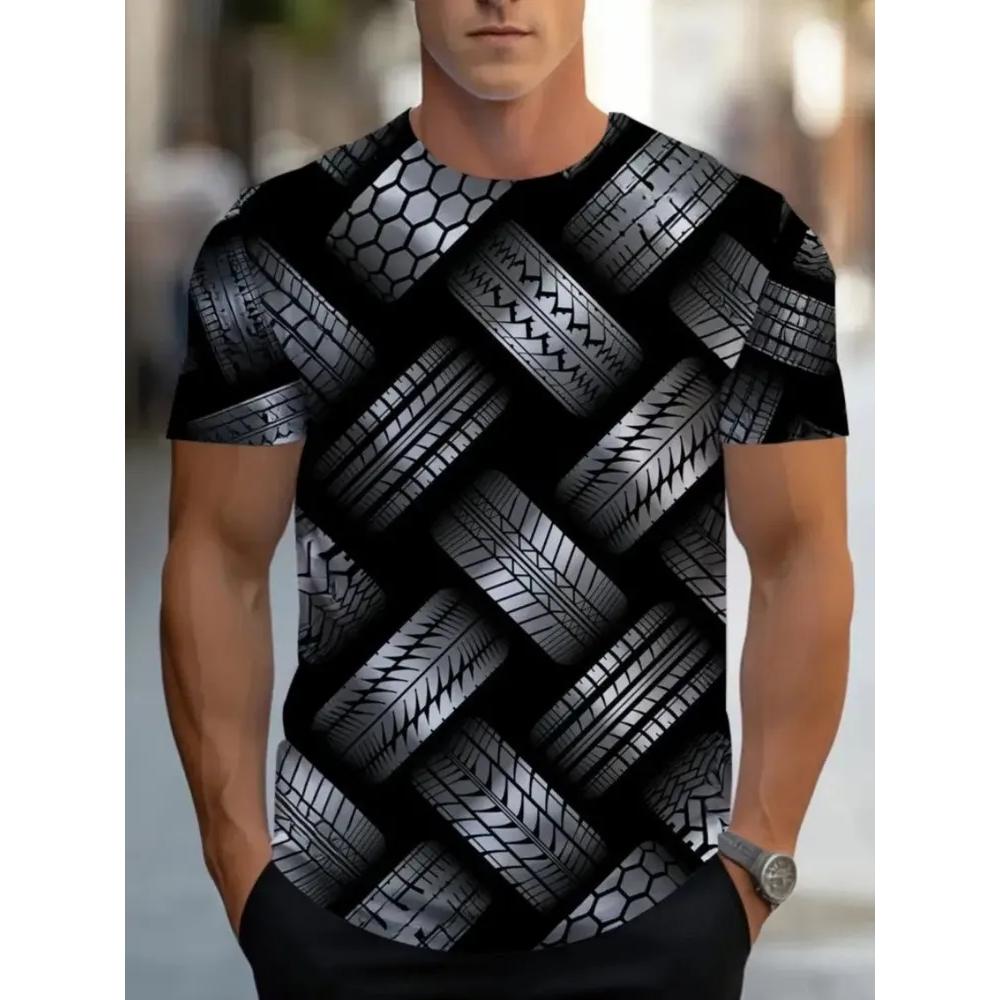 Casual Loose T-Shirt Men's Striped Printed Short Sleeve Fashion Top Daily Comfort T-Shirts Men’s