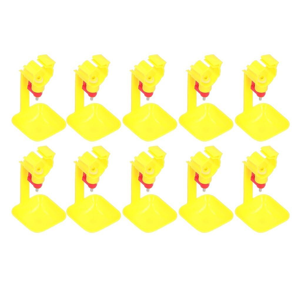 10Pcs Stainless Steel Chicken Nipple Drinker 20ml Cup Chicken Waterer Commercial Chicken Farms жёлтый