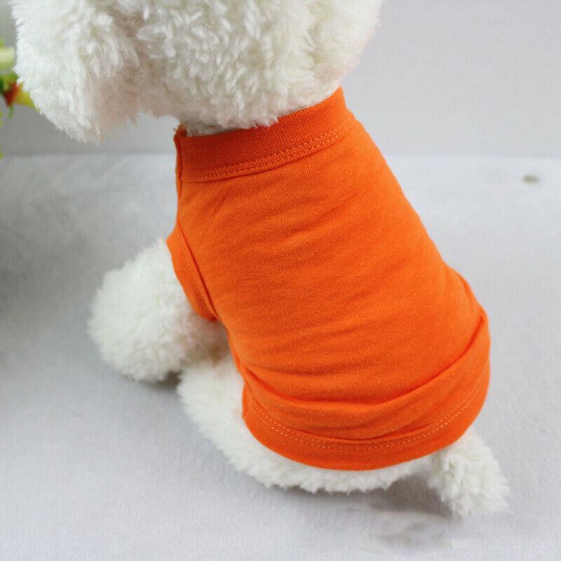Plain Cotton Cat Dog Clothes Summer Small Medium Dogs Vest Pet T-shirt Clothing Solid Color Pet Vest