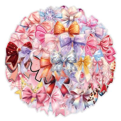 60 Pieces Bow Sticker Pack Waterproof Transparent PET Decals Perfect As Journal Flower Materials BulingBulingStickers Store
