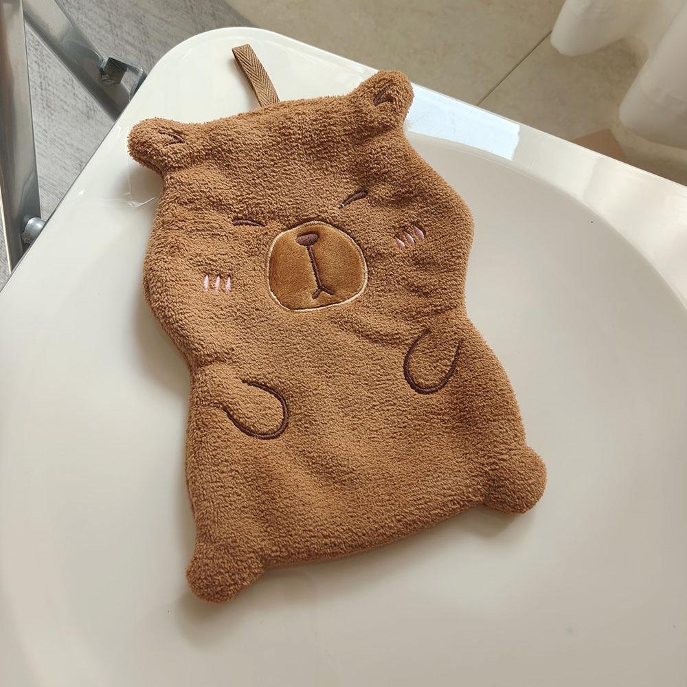 Adorable Capybara Kids' Absorbent Hanging Towel for Bathroom & Kitchen - Perfect Souvenir Gift