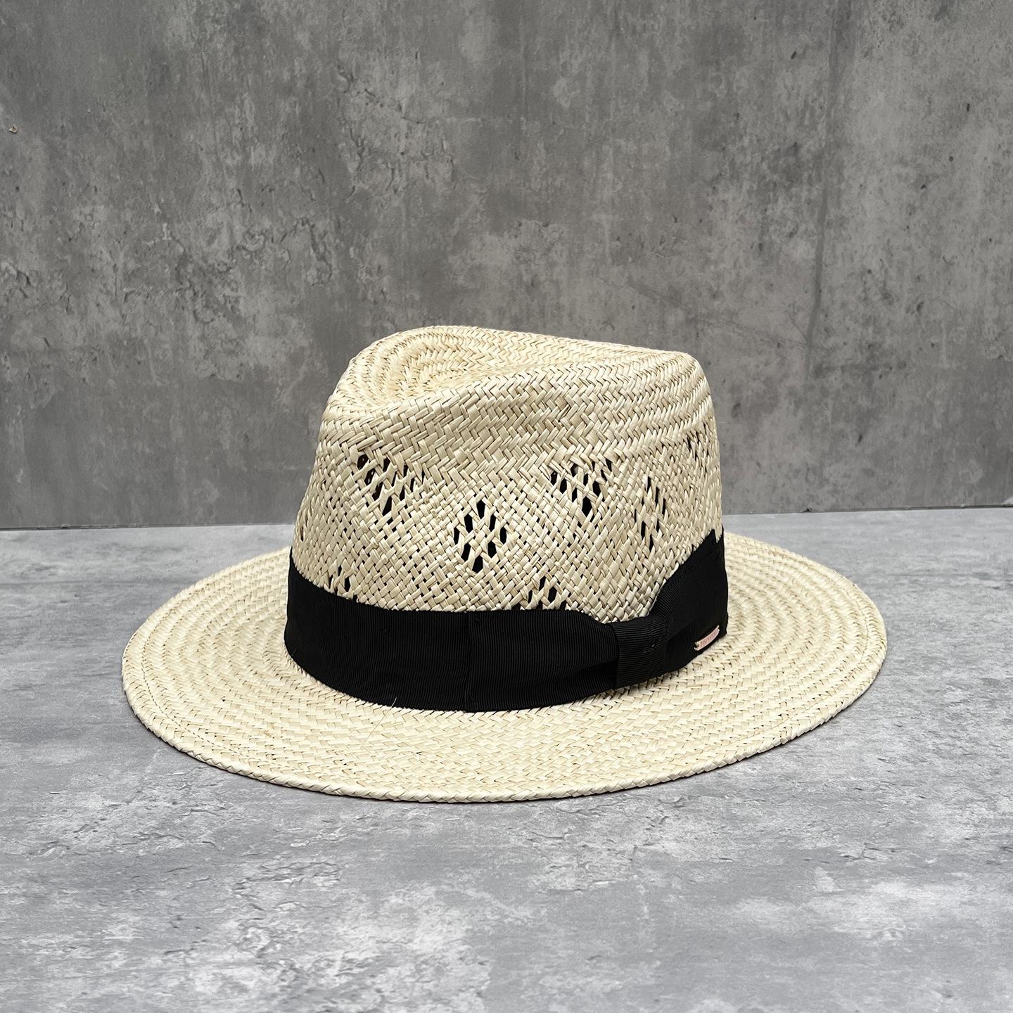 

Elegant Women s French Panama Brown Straw Fedora - Versatile Hollowed-Out Design for Sun Protection M (56-58cm)