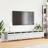 VidaXL Meuble TV blanc 202x39x43,5 cm acier laminé à froid, banc TV, meuble métallique, meuble multimédia, buffet TV, meuble 3307154