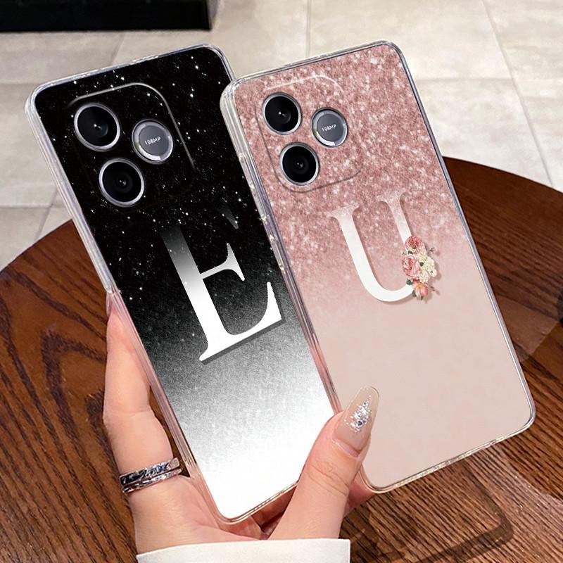 Anti-scratch Phone Case For Honor 600 Lite 5G/Honor 500 Smart 5G Jelly Clear TPU Soft Casing Lucky Letter Couple Shell