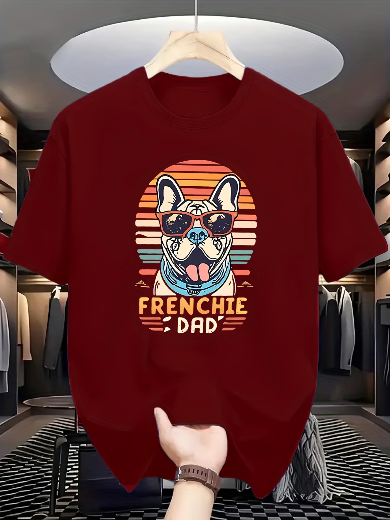 

FRENCHIE DAD Print Casual Short Sleeve T-shirt XXXXL