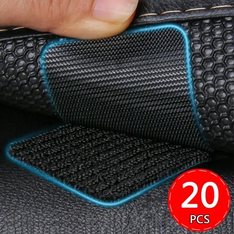 Car Floor Mat Invisible Fixing Clips Double Sided Tape Strong Adhesive Hook and Loop Backing Pads Durable Non Slip Car Accessories