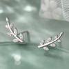 Fashionable and Luxurious Women's Leaf Branch Imitation Zircon Earring Earrings