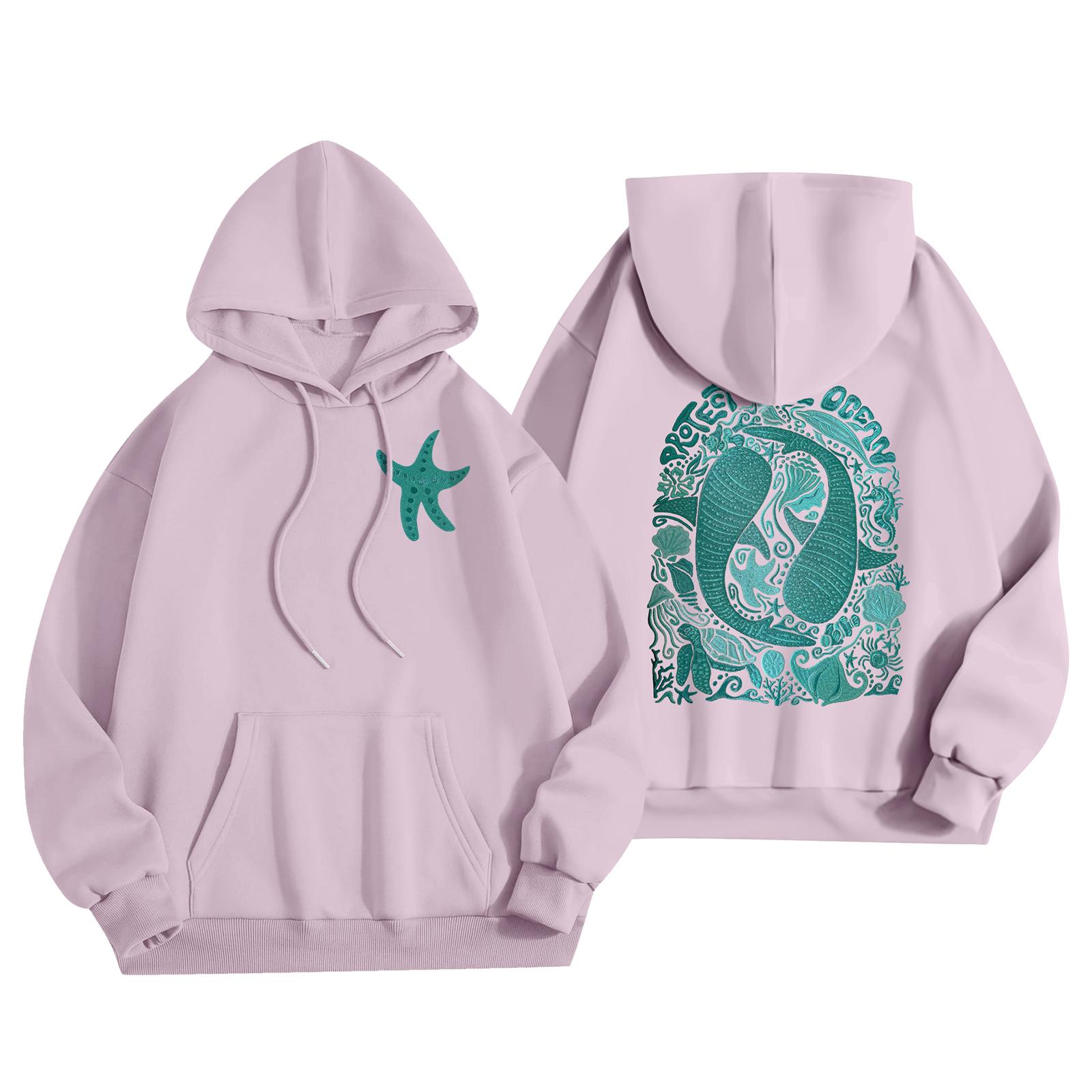 

Женская мода, женский легкий пуловер с длинными рукавами и карманами, толстовка с капюшоном в стиле консервативного стиля L фиолетовый