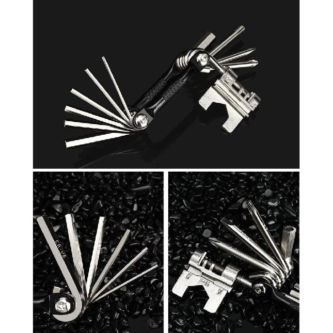 Bicycle Repair Tools Multifunction Chain Splitter Cutter Foldable Hex Spoke Wrench Mountain Road Bike Screwdriver Repair Tool
