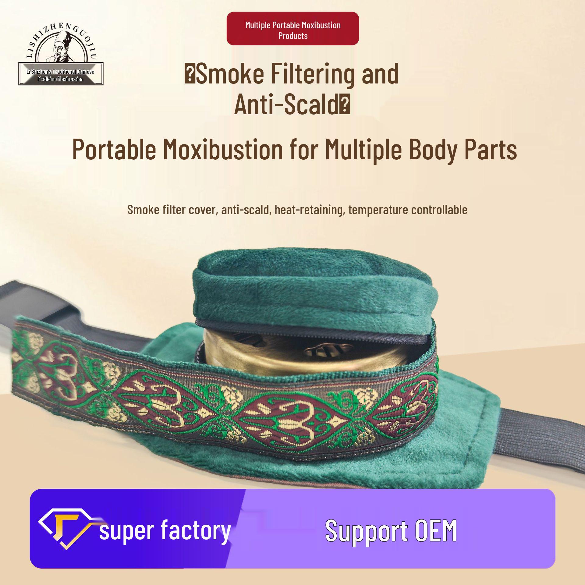 

Portable Smokeless Moxibustion Pack with Ai Stick & Pillar, Smoke Filter Box, Hanging Moxibustion, and Multifunctional Moxibustion Belt. Copper Box [Without Cover]