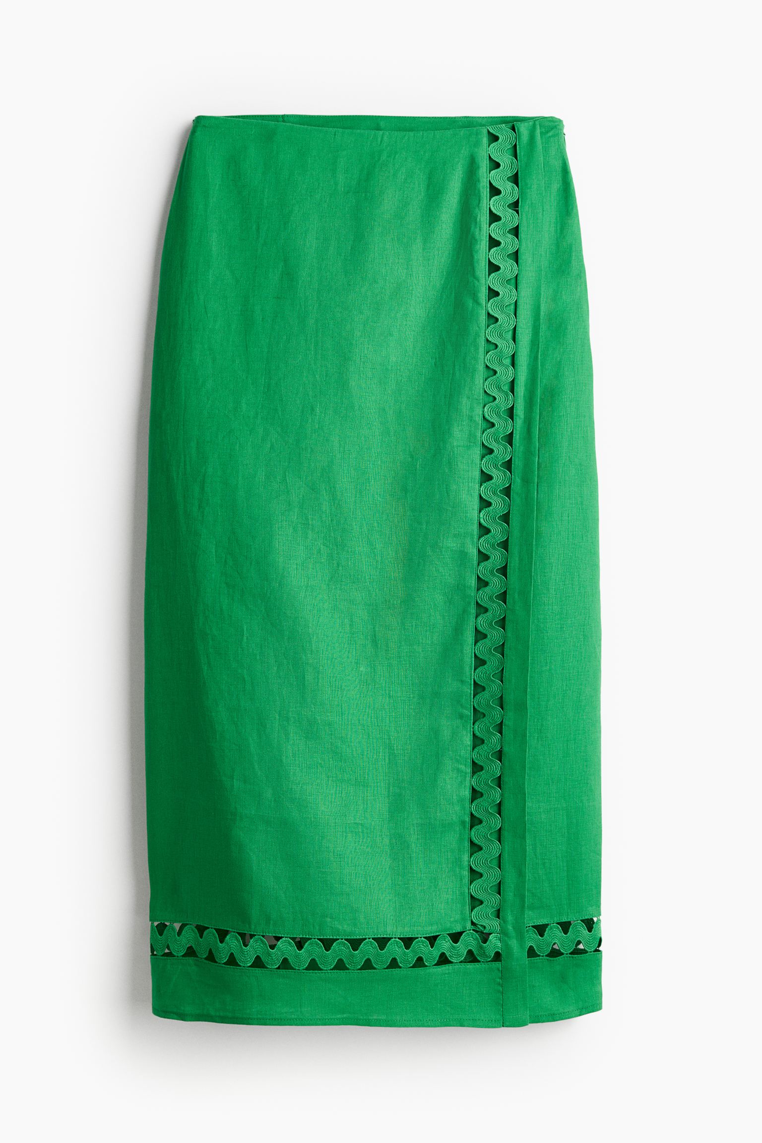 

Льняная юбка с отделкой рик-рак