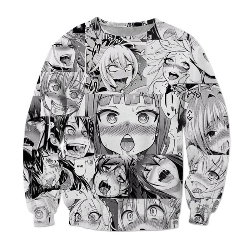 Anime Ahegao Face Hentai Manga Terno Suit Set Men Women Hoodie Tshits And Pants