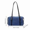 Cute Korean Style Denim Tote Bag Solid Color Tote Bag Large Capacity Handbag PU Leather Large Capacity Underarm Packs Girls