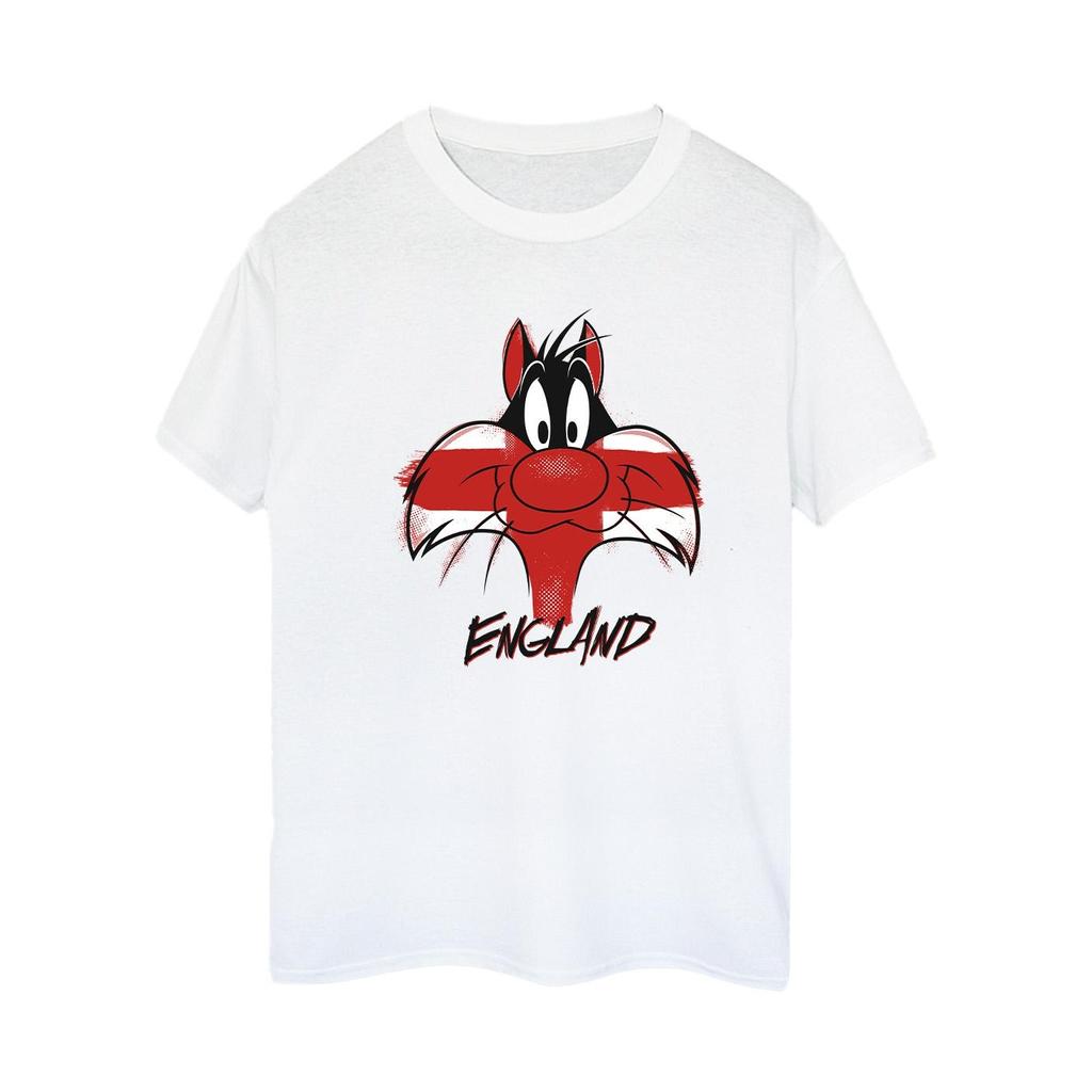 Looney Tunes Womens/Ladies Sylvester England Face Cotton Boyfriend T-Shirt