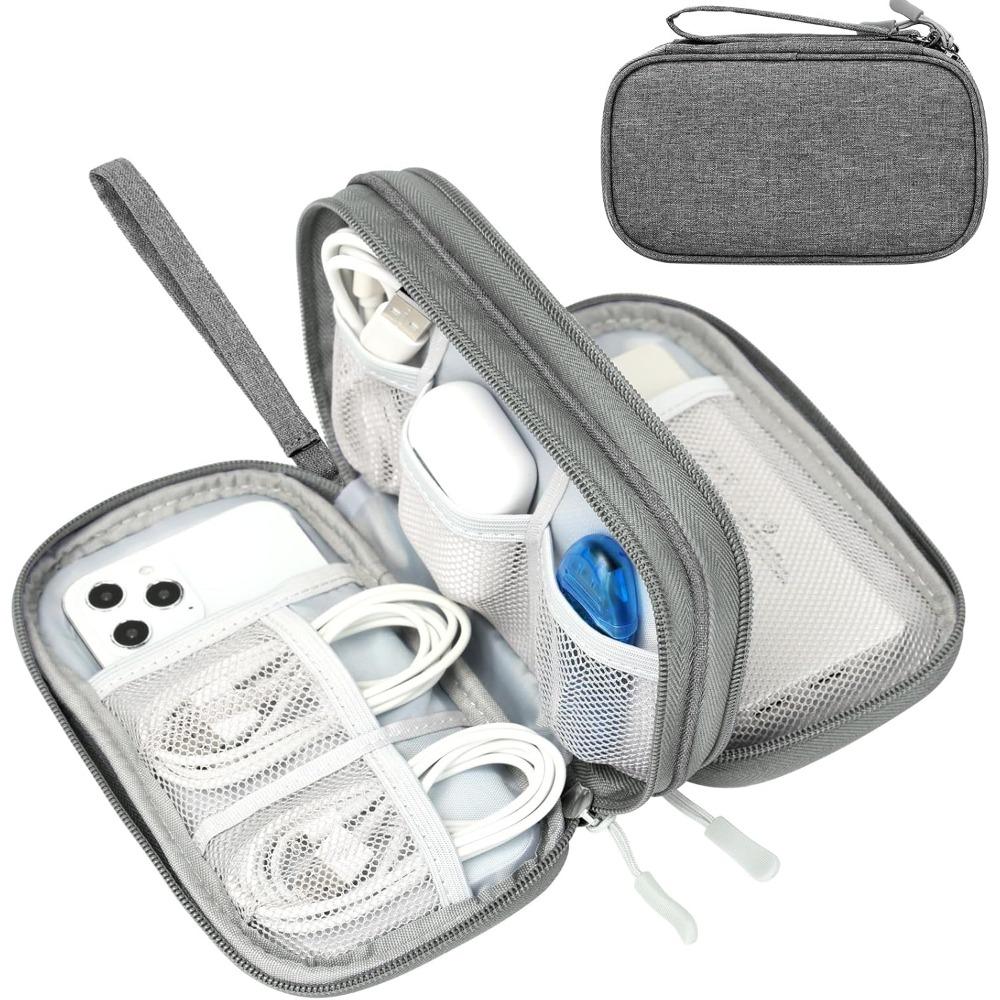 Travel Cable Organizer Bag Pouch Electronic Accessories Carry Case Portable Waterproof Double Layers All-in-One Storage