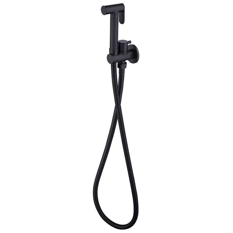 HONGDEC Modern Brushed Gold Stainless Steel Bidet Sprayer Wall-Mounted Handheld Spray Gun 3-Year Warranty for Toilet Bathroom (Black,Stainless Steel)