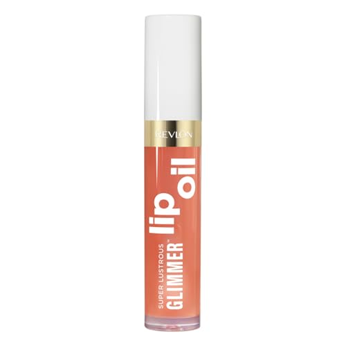 Revlon Super Lustrous Glimmer Lip Oil, 3.8mL, 002 Miss Coral (Color: Coral Clear) Lip Oil, Lip Color, Moisturizing, Lustrous, and Plump.