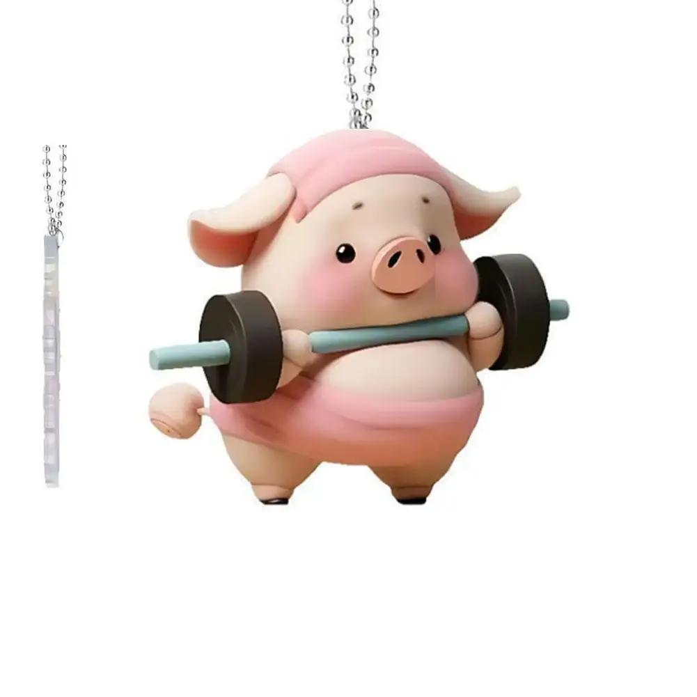 Süßes Rosa Schwein Auto Spiegel Hängendes Zubehör Lustiger Acryl Schweinchen Anhänger Für Rückspiegel Kawaii Tier Schlüsselanhänger & Tasche Cha E1R6