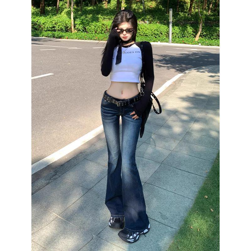 2025 Women's Low Rise Retro Flare Jeans - Hot Girl Slimming Fit