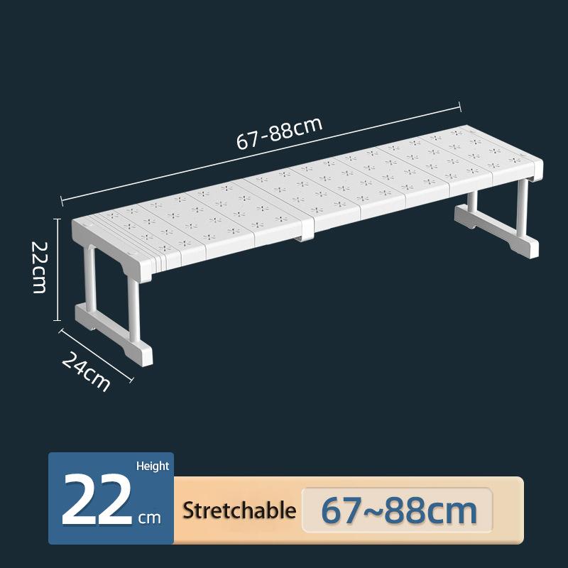 Adjustable Closet Storage No-Punch Storage Shelf Space Saving Wardrobe Decorative Shelf Cabinet Holder for Bathroom Kitchen Shoes Rack Sundry Storage