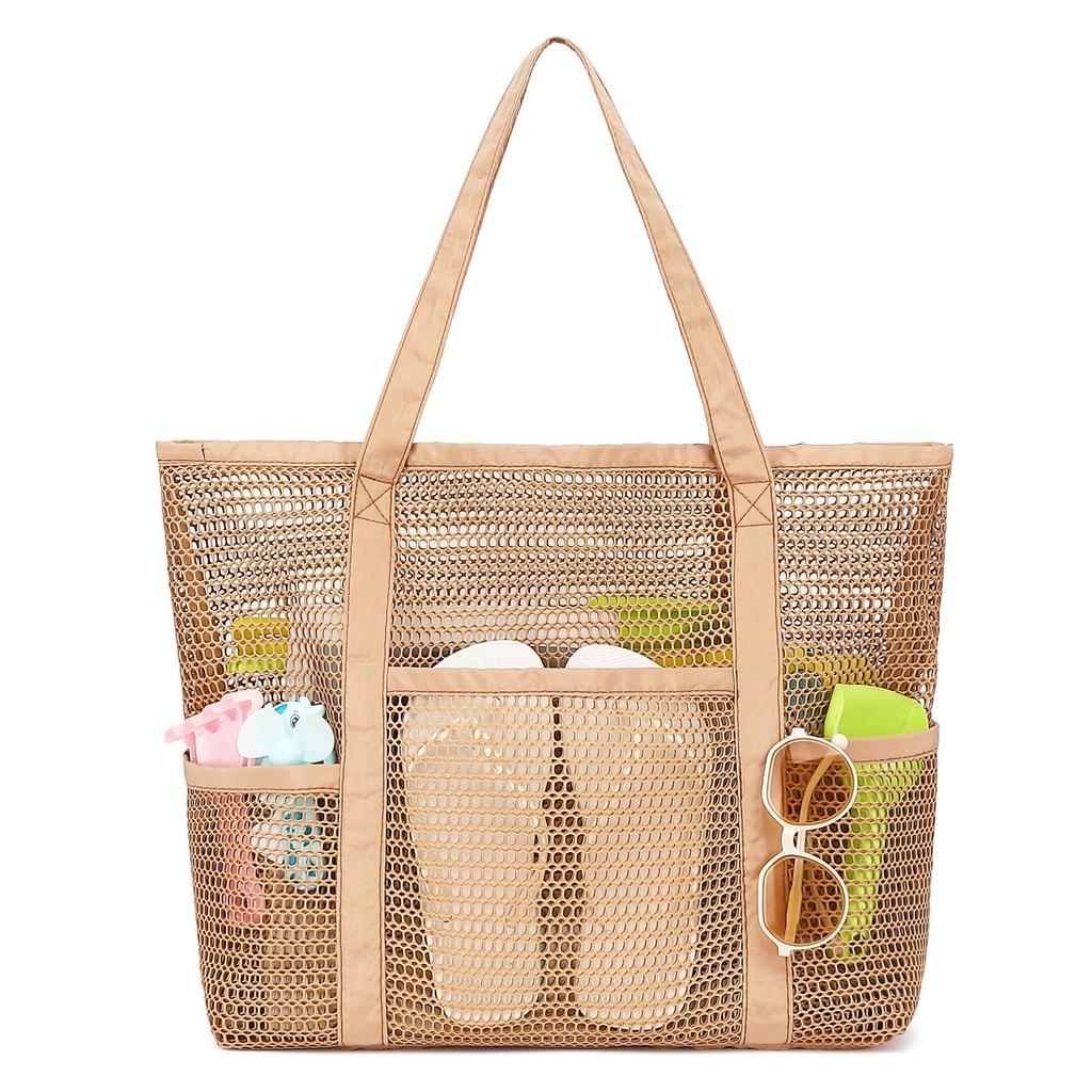 Mesh Beach Bag For Women, Casual Bags Large Beach Tote For Pool Travel Vacation