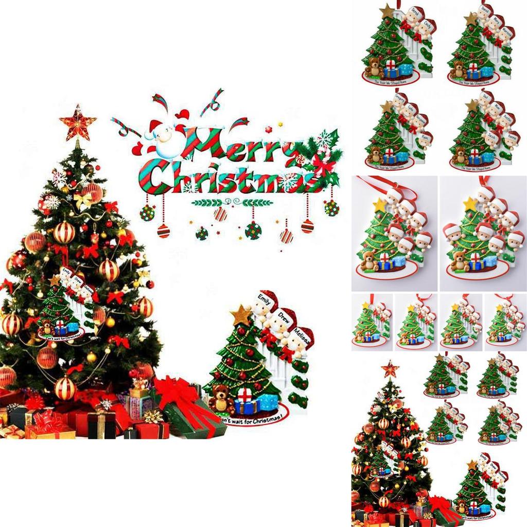 Beautiful Resin Christmas Tree Hanging Ornaments For Family Of 2-7 People
