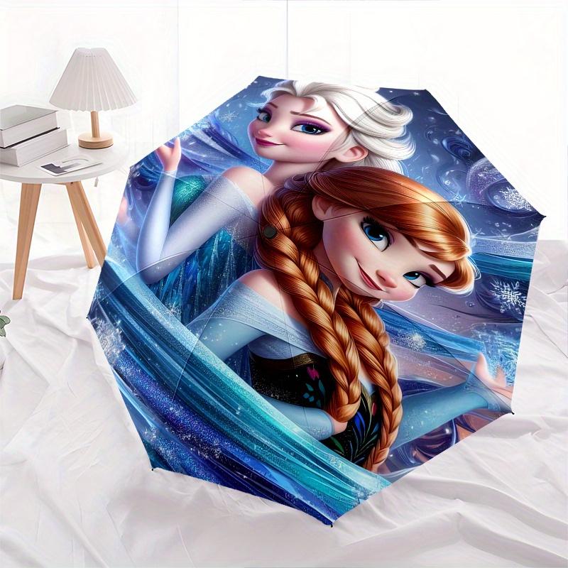 Disney Elsa,Anna,Frozen Fashion Manual Folding Umbrella - Reinforced Eight Ribs, Automatic Opening and Closing, Lightweight, Ssuitable For A