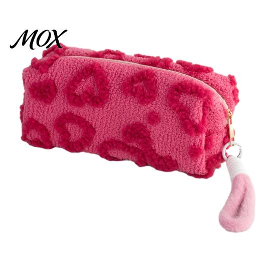 Classroom Pencil Pouch Plush Love Heart Case, Large Capacity Stationery Organizer Soft Cosmetic Bag Pouch, Multi-function Zipper for School Office Use