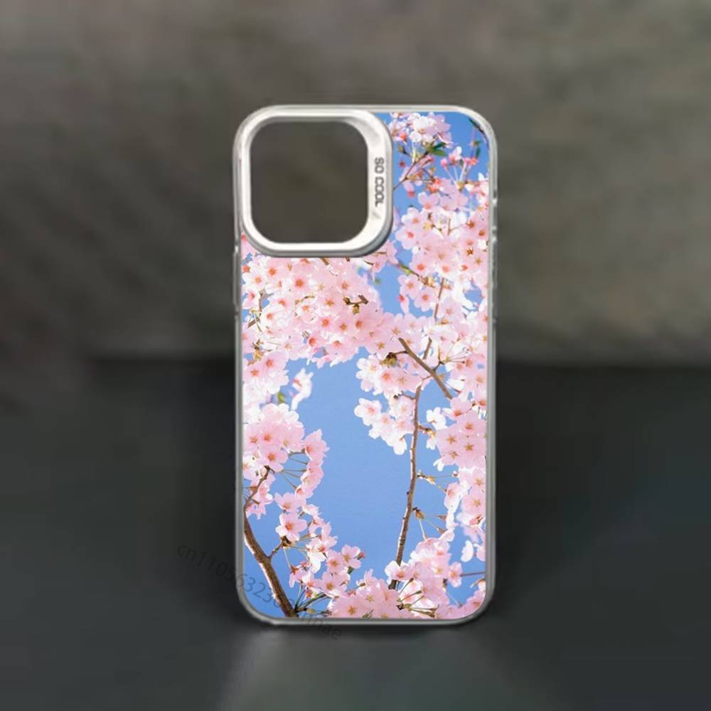 Pink Sakura phone Case for iPhone 17 11 12 Pro Max Plus Mini Air SE 16e 14 15 16 13 Soft Shell