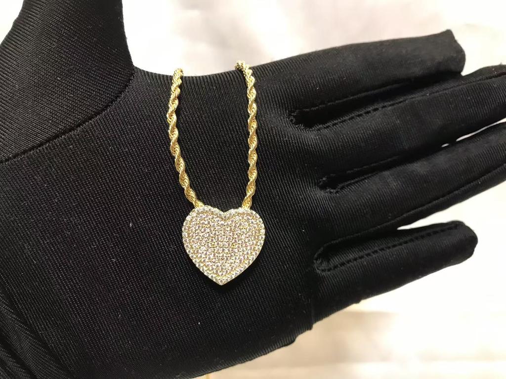 Stainless Name Pendant Steel Gold Plated Cartoon Classic Design Nugget Rollie Heart Diamond Heart Frame Necklace Jewelry