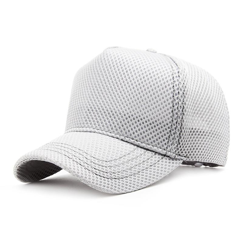 

Full Mesh High Top Baseball Cap For Men And Women Summer Breathable Large Size Sun Protection Trucker Caps Outdoor Dad Hat Gorra 60-65cm світло-сірий колір