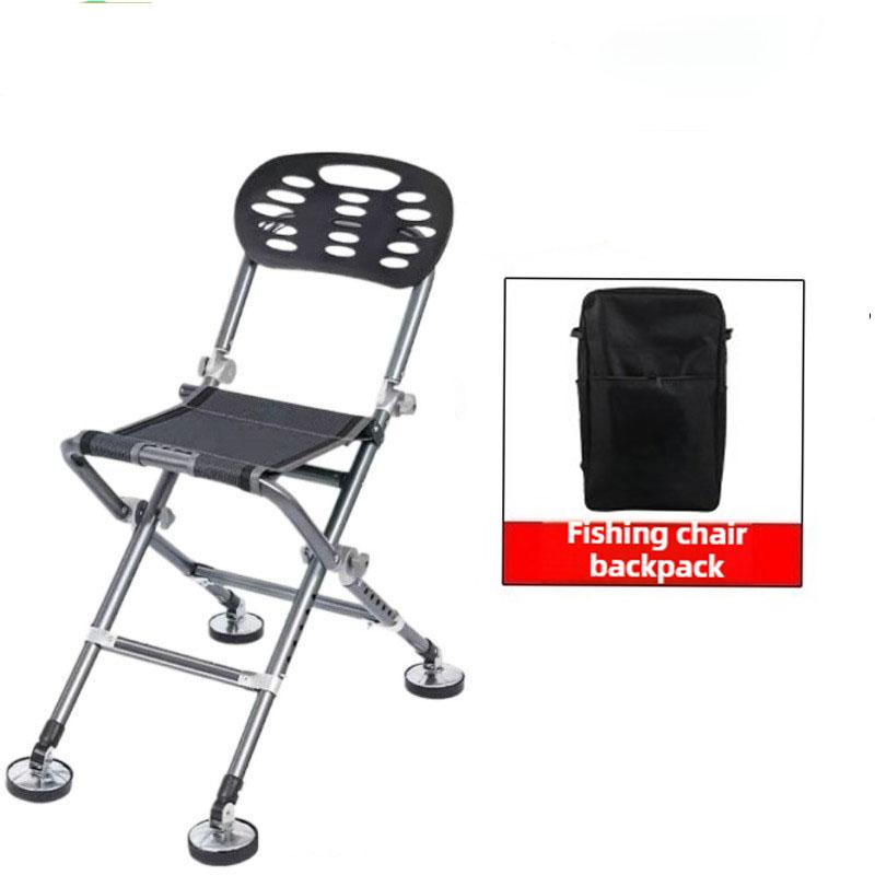 Outdoor fishing chair: all-terrain, foldable, multi-functional, platform fishing chair, portable, height-adjustable fishing seat