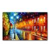 World Famous Street Scenery Canvas s Night Scene Canvas Picture European Oil  Print for Living Room Wall Decor