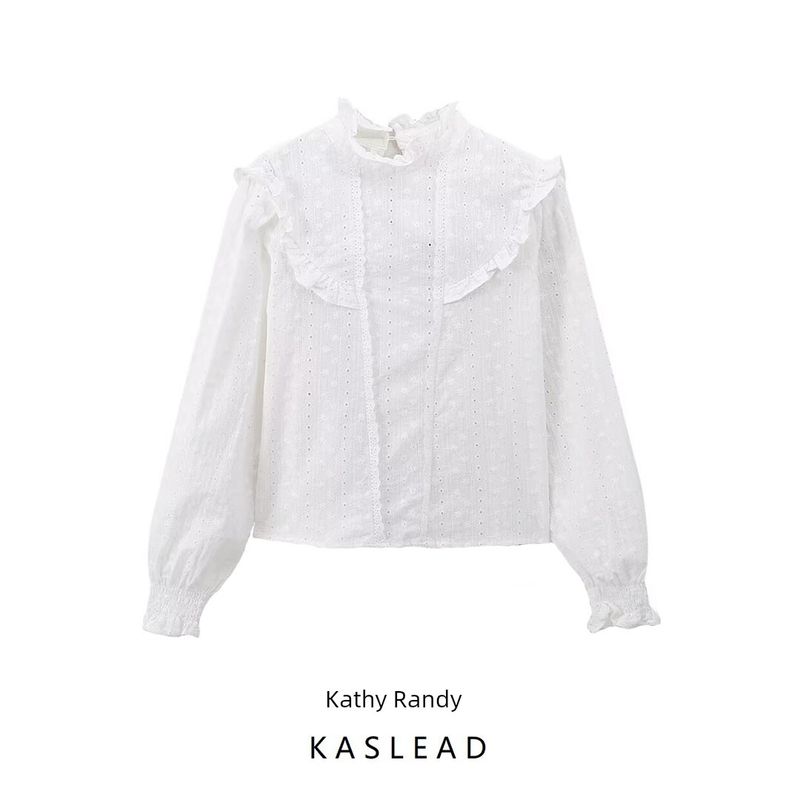 Kaslead New Arrival Women's Fashion Style Fashion Hollowed-out Embroider Romantic Style Shirt 4387234