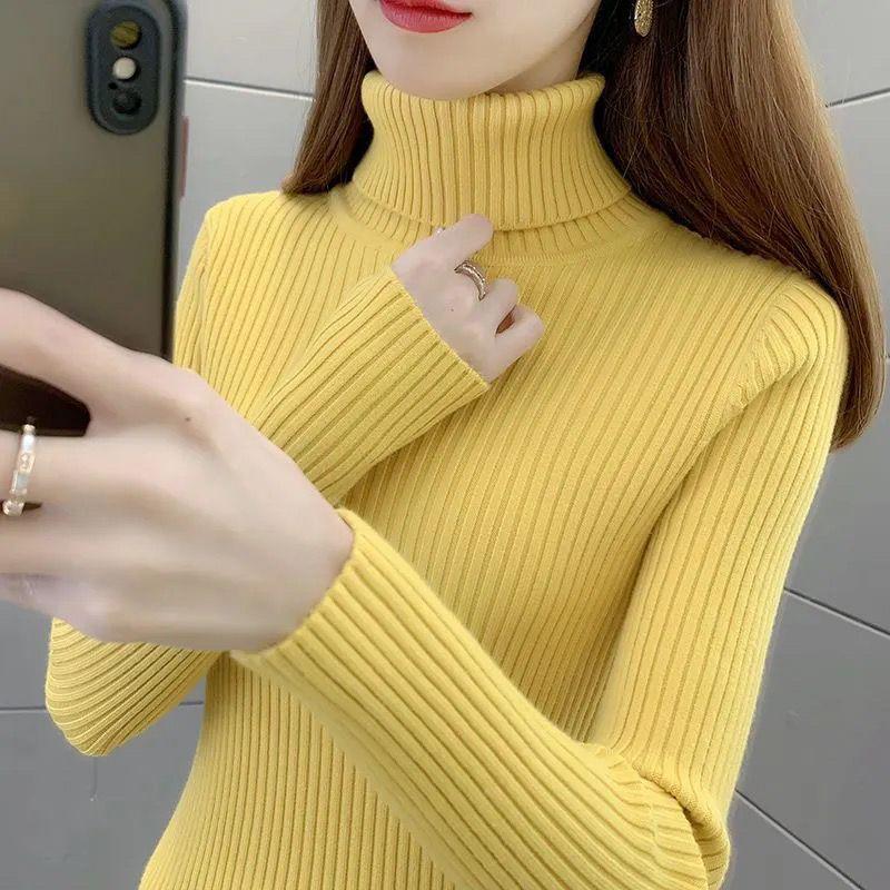 Women's Soft High Neck Knit Sweater - Slim Fit Thick Winter Innerwear & Versatile Outerwear Top
