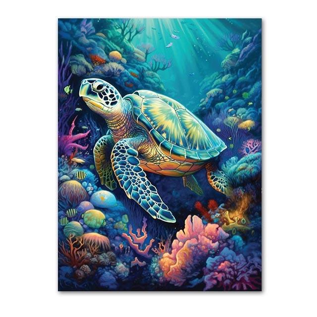 Abstract Modern Art Wall Poster Sea Turtle Jellyfish Dolphin Shark Animal Morden Sea Print Home Decor Canvas Painting Picture