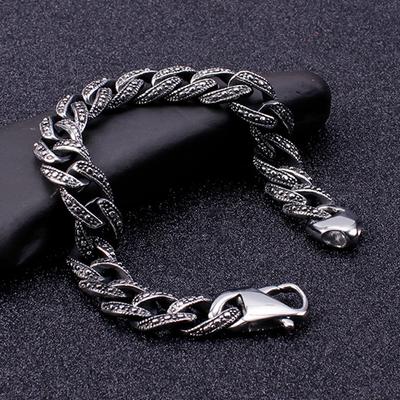 12MM brede 316L roestvrijstalen Cubaanse kettingarmband voor heren Vintage herenarmbanden voor heren Viking sieradenarmband voor vriendjes verjaardagscadeaus