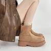 Fashion Versatile Round Head Thick-soled Short Boots Children's 2025 Autumn and Winter New Solid Color Suede Heightened and Thin Martin Boots