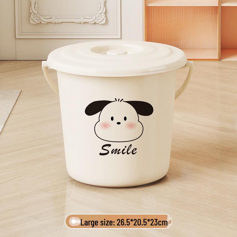 Small Multi-Purpose Thickened Plastic Bucket with Lid for Household, Outdoor, Fishing, and Painting Activities