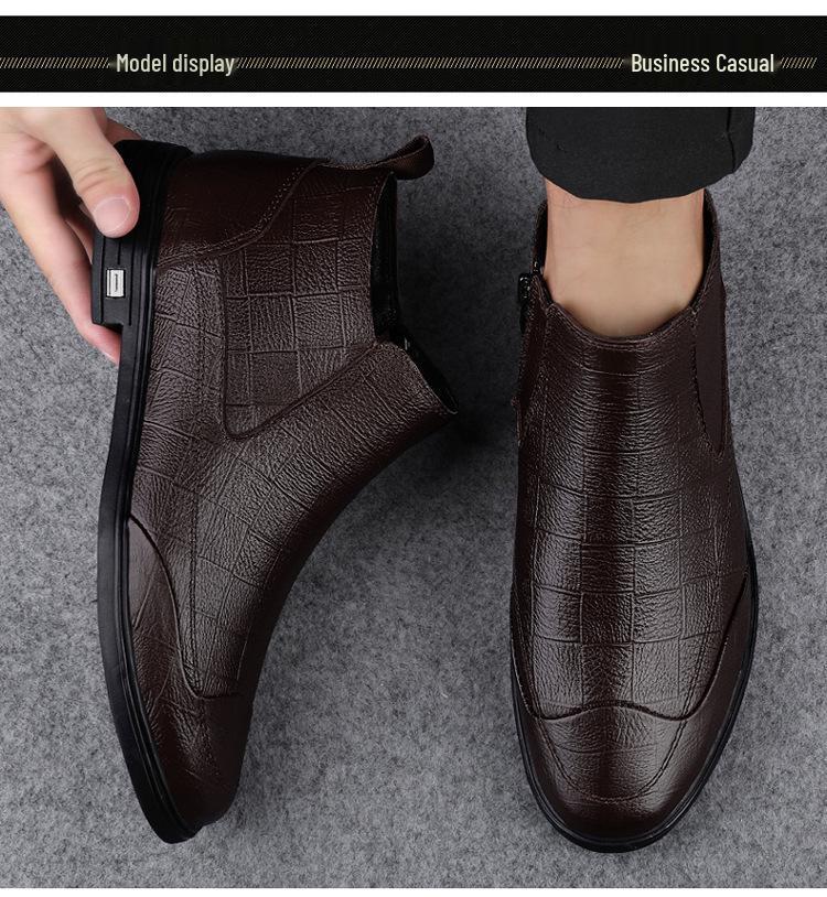 Men's Chelsea Boots - Autumn/Winter High-Top Genuine Leather, Breathable Casual Business Style